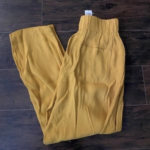 LOFT • Gold Drapey High Waisted Pants